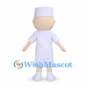 Nurse Mascot Costume with White Uniform and Cap