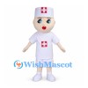 Nurse Mascot Costume with White Uniform and Cap