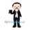 Magician Mascot Costume with Black Tuxedo and Top Hat
