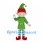 Christmas Elf Mascot Costume with Green Tunic and Pointed Hat