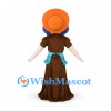 Witch Mascot Costume with Orange Hat and Blue Hair