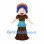 Witch Mascot Costume with Orange Hat and Blue Hair