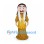 Woman Mascot Costume with Brown Braids and Gold Dress