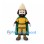 Explorer Mascot Costume with Beige Hat and Green Cape