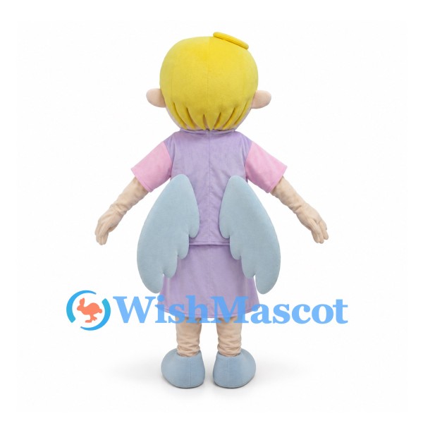 Fairy Mascot Costume with Lavender Dress and Blue Wings