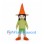 Elf Mascot Costume with Orange Cone Hat and Green Outfit