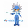 Ice Warrior Mascot Costume with Silver Spiked Hair