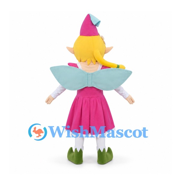 Fairy Mascot Costume with Pink Dress and Pointed Hat
