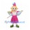 Fairy Mascot Costume with Pink Dress and Pointed Hat