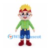 Boy Mascot Costume with Yellow Spiky Hair and Green Shirt