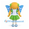 Fairy Mascot Costume with Blue Butterfly Wings and Green Skirt