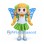 Fairy Mascot Costume with Blue Butterfly Wings and Green Skirt