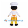 Chef Mascot Costume with Orange Apron and White Hat