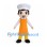 Chef Mascot Costume with Orange Apron and White Hat