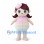 Baby Mascot Costume with Burgundy Pigtails and Pink Top