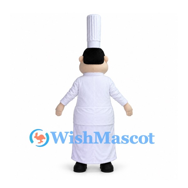 Chef Mascot Costume with Tall White Hat and Long Coat
