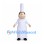 Chef Mascot Costume with Tall White Hat and Long Coat