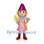 Fairy Mascot Costume with Pink Dress and Purple Cone Hat