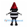 Witch Mascot Costume with Red Hat and Black Striped Body