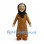 Woman Mascot Costume with Black Headscarf and Brown Polka Dot Outfit