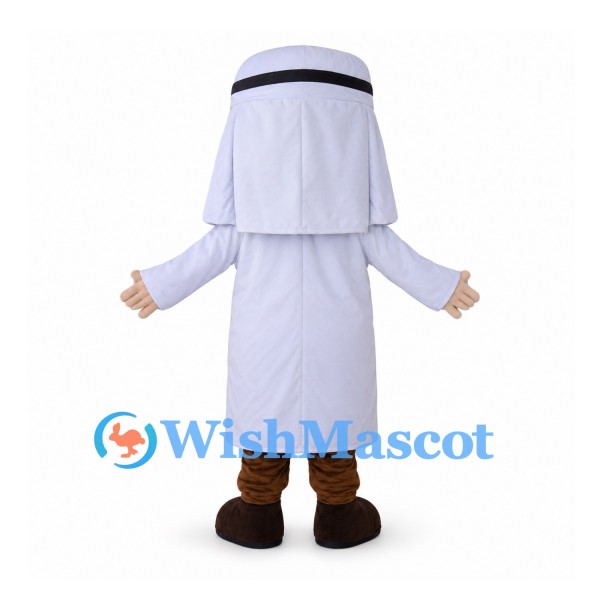 Man Mascot Costume with White Headscarf and Robe
