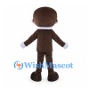 Businessman Mascot Costume with Brown Suit and Sunglasses