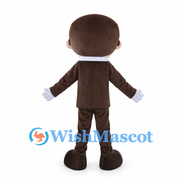 Businessman Mascot Costume with Brown Suit and Sunglasses