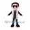 Businessman Mascot Costume with Brown Suit and Sunglasses