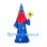 Wizard Mascot Costume with Red Beard and Blue Star Robe