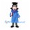 Graduate Mascot Costume with Blue Gown and Black Cap