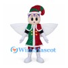 Christmas Fairy Mascot Costume with Red and Green Outfit