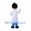 Scientist Mascot Costume with Glasses and White Lab Coat