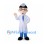 Scientist Mascot Costume with Glasses and White Lab Coat