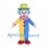 Clown Mascot Costume with Yellow and Blue Suit and Green Hat