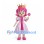 Princess Mascot Costume with Pink Hair and Satin-Look Dress