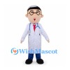 Doctor Mascot Costume with Glasses and White Coat