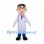 Doctor Mascot Costume with Glasses and White Coat