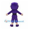 Ninja Mascot Costume with Purple Hood and Black Belt
