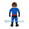 Superhero Mascot Costume with Blue Suit and Black Mask