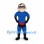 Superhero Mascot Costume with Blue Suit and Black Mask