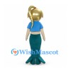Mermaid Mascot Costume with Blonde Hair and Green Tail