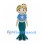 Mermaid Mascot Costume with Blonde Hair and Green Tail