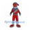 Samurai Mascot Costume in Red and Gray Armor