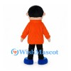 Boy Mascot Costume with Orange Sweater and Black Pants