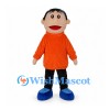 Boy Mascot Costume with Orange Sweater and Black Pants