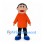 Boy Mascot Costume with Orange Sweater and Black Pants