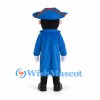 Captain Mascot Costume with Blue Tricorn Hat and Long Coat