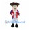 Colonial Man Mascot Costume with Brown Tricorn Hat and Purple Coat