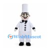 Chef Mascot Costume with Tall White Hat and Black Bow Tie