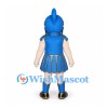 Warrior Mascot Costume with Blue Helmet and Pleated Armor Skirt